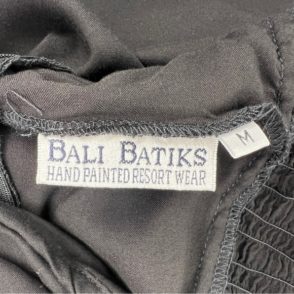 MEDIUM BALI BATIK BLACK HALTER DRESS RETRO PINUP GOTH SLEEVELESS EVENT PARTY - Picture 11 of 12